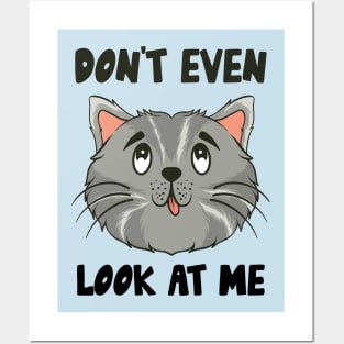 Don't Even Look At Me Cute Cat Gift Posters and Art